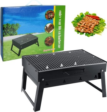 GRILL TURYSTYCZNY SKŁADANY WALIZKA PRZENOŚNY + 3 AKCESORIA GRATIS!!!