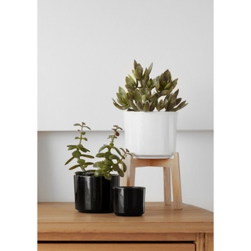 CERAMICZNA OSŁONKA DONICZKA 21CM CZARNA POŁYSK