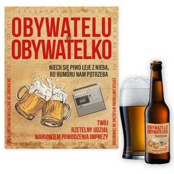 Naklejki na Butelki na Imprezę PRL Obywatelu Obywatelko Piwo- 10 szt NAK_53