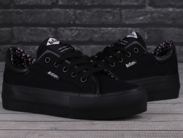 Buty, trampki damskie Lee Cooper BLACK PLATFORMA