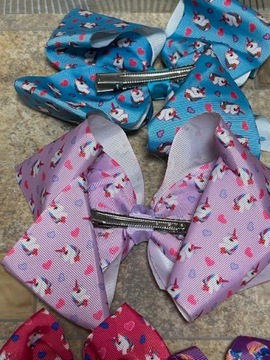 БОЛЬШИЕ ЛУКТЫ JoJo SIWA ЛУКИ 4 ШТ. РАЗНОЦВЕТНЫЙ ЕДИНОРОГ ЕДИНОРОГ