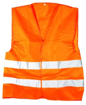 KAMIZELKA ODBLASKOWA OSTRZEGAWCZA POMARAŃCZOWA XL