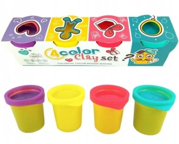 CIASTOLINA MASA PLASTYCZNA 4 TUBY KOLORY ZESTAW