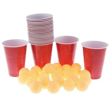 Портативный игровой набор для игры в пивной понг с упаковкой 24 чашки + 2