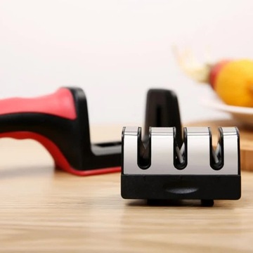 ТОЧИЛКА КУХОННЫХ НОЖЕЙ 3 В 1, компактные, трехфазные ножницы WHEELING WHEEL KNIFE