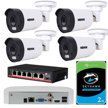 Zestaw kamer monitoringu 4xPoE 4MPx NVR DAHUA SMD