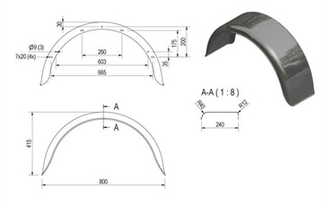 Błotnik do przyczepy 15-16
