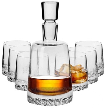 KROSNO Fjord komplet 6+1 karafka szklanki whisky
