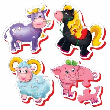 PUZZLE PIANKOWE BABY FARMA 4w1 od 3 LAT MIĘKKIE