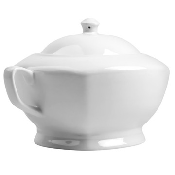 БЕЛАЯ ВАЗА ДЛЯ СУПА 2,8 Л С КРЫШКОЙ ВАНЗА ДЛЯ БОРОВОГО БУЛОНА БЕЛЫЙ ФАРФОР