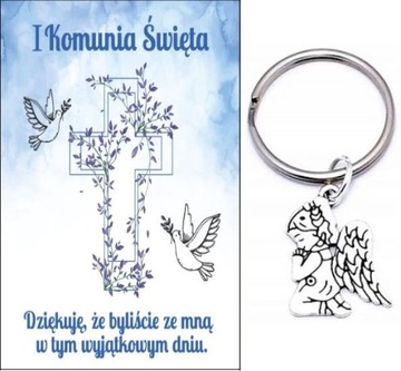 PODZIĘKOWANIE DLA GOŚCI PIERWSZA KOMUNIA ŚWIĘTA ANIOŁEK BRELOK PAMIĄTKA