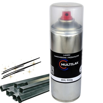 Lakier farba w sprayu do aluminium RAL 6009 Półmat