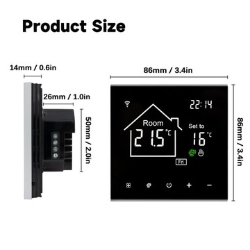TUYA LCD WIFI ТЕРМОСТАТ для водо/газового котла