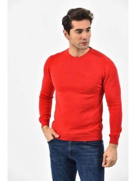 Sweter męski HUGO BOSS czerwony klasyk r.M