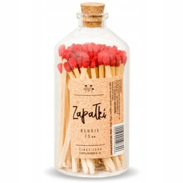 Zapałki Długie w Słoiczku Szklanym 75mm do Zniczy Piec Ognisko 1op. 75szt.
