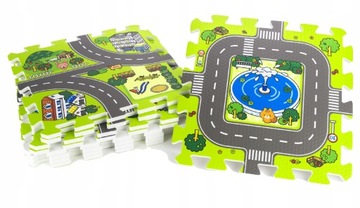 КОВРИК ИЗ ПЕНЫ ROAD PUZZLE 90x90 ТОЛЩИНОЙ 1 СМ, ковер из ЭВА СЕЙФ МАТАДИ