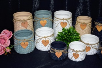 БЕЖЕВАЯ КЕРАМИЧЕСКАЯ ВАЗА H17,5 СМ