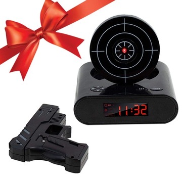 ZEGAR BUDZIK DLA KOMANDOSA IDEALNY NA PREZENT TARCZA PISTOLET ZABAWKA HIT