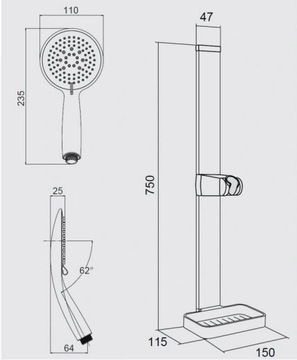 ДУШЕВОЙ НАБОР BLACK RAIL БЕЗ СВЕРЛЕНИЯ