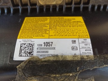 ПОДУШКА БЕЗОПАСНОСТИ ПАССАЖИРА OPEL ASTRA J 13381057