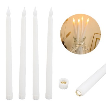 4x Wkład do zniczy Świeczka na baterie Świeca LED 27,5cm biała