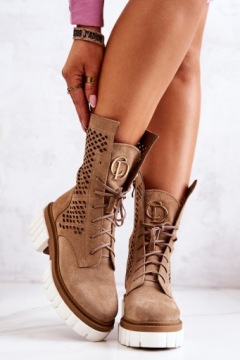 КОЖАНЫЕ РАБОЧИЕ БОТИНКИ NICOLE, СВЕТЛО-КОРИЧНЕВЫЕ 2706 40