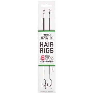 Przypon Karpiowy Z Zadziorem Korda Basix Hair Rigs Wide Gape 18 lb r. 6