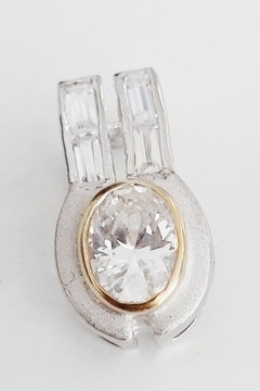 СЕРЕБРЯНЫЙ КУЛОН НА ЦЕПОЧКУ С ЦИРКОНИЕМ 925 TT-60C