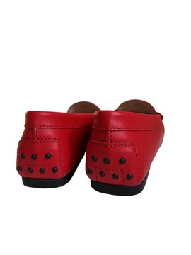 TOD'S mokasyny czerwone skórzane r. 38,5