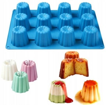 FOREMKA FORMA SILIKONOWA DO GALARETEK ŚWIEC CANELE BABECZKI PANACOTTA