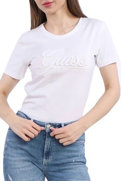 GUESS T-Shirt damski Script W3GI36 I3Z14 Biały S