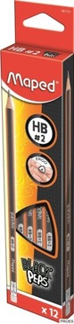 ДЕРЕВЯННЫЙ КАРАНДАШ HB С ЛАСТИКОМ MAPED BLACK'PEPS