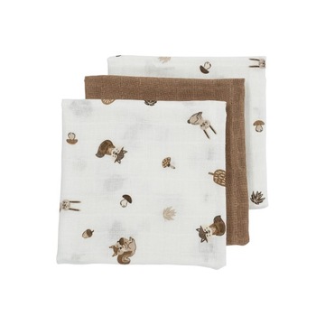Meyco Baby Forest Animals ręczniki hydrofilowe - 3-pak - toffee - 70x70cm
