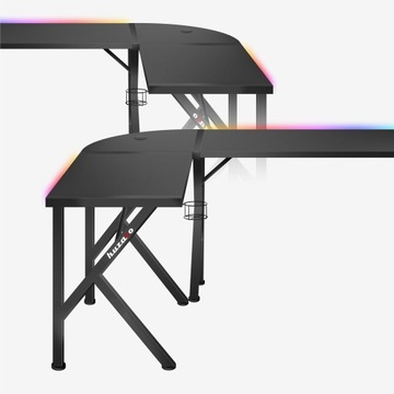 Biurko Narożne Gamingowe Młodzieżowe DUŻE Huzaro Hero 6.3 Oświetlenie RGB