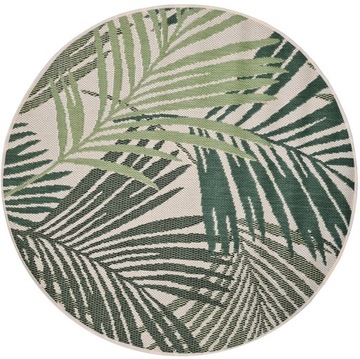 DYWAN SZNURKOWY OKRĄGŁY KOŁO BOHO LIŚCIE MONSTERA DO KUCHNI NA TARAS BALKON