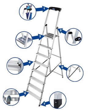 Лестница KRAUSE SAFETY 1x8 126368 3,70 м с ПОЛКОЙ
