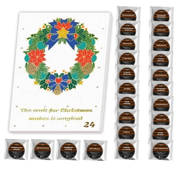 KAWOWY DUŻY KALENDARZ ADWENTOWY Z 24 SMAKAMI KAW DESEROWYCH PREMIUM +DIY