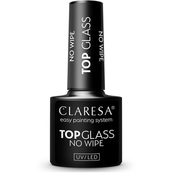 Claresa Top Glass No Wipe lakier hybrydowy efekt mokrych paznokci