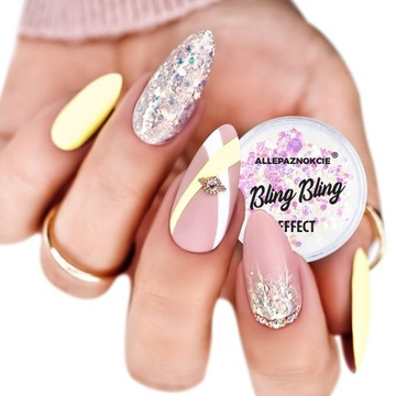 PYŁEK DO PAZNOKCI BLING GLITTER ZDOBIENIA EFEKT