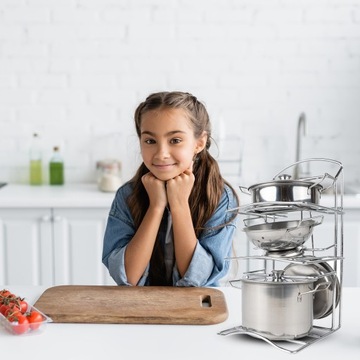 ИГРОВОЙ НАБОР МЕТАЛЛИЧЕСКИХ ГОРШКОВ ПОДСТАВКА АКСЕССУАРЫ