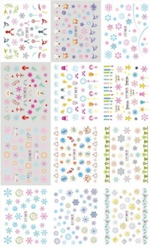 Рождественские наклейки для ногтей в виде снежинок H91