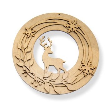 Wianek z reniferem HDF 7 elementów 19 cm