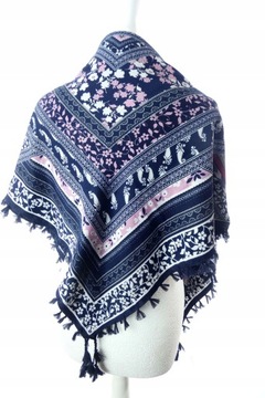 NORWESKA WZORZYSTA CHUSTA NA RAMIONA FRĘDZLE