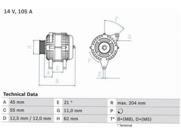 ALTERNÁTOR BOSCH 0986042780 46231671 ALFA ROMEO FIAT
