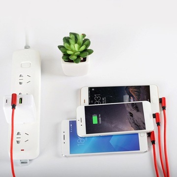 Универсальный USB-адаптер с плетеным проводом 3 в 1 для iPhone Android Type-C