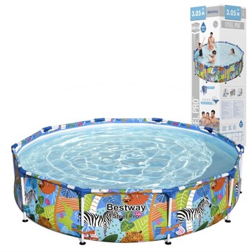 BASEN OGRODOWY STELAŻOWY 305x66cm OKRĄGŁY BESTWAY