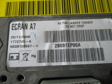 DISPLEJ OBRAZOVKA LCD 28091EP00A NISSAN QASHQAI 07