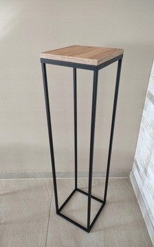 СТОЯЩАЯ ПОДСТАВКА ДЛЯ ЦВЕТОВ ПОЛКА ДЛЯ ЦВЕТОВ МЕТАЛЛ, черная столешница, дубовый комплект