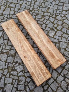 Gruba, lita, półka retro, drewniana, klejonka