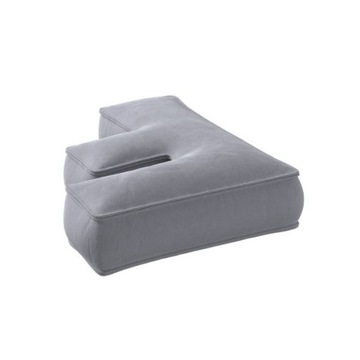 Poduszka welurowa literka F, 40cm DUŻA - szary